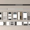 Home Control Panels With Various Designs Featuring Buttons Displays And Ventilation Grilles 3d model