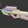 3D Rendered White Futuristic Gun With Smooth Surface And Reflective Finish