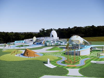 Modern Children's Play Area Outdoor Landscape Children's Play Area 3d model