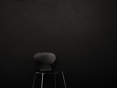 Modern Bar Stool With Gray Round Backrest Black Seat Cushion And Silver Metal Legs 3d model