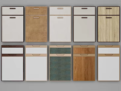 Kitchen Cabinet Door Designs With Various Materials And Color Options 3d model