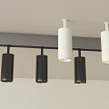 Modern Black and White Downlights and Spotlights Track Mounted Ceiling Lighting Design 3d model