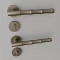 Bamboo Shaped Metal Door Handles With Round Escutcheons For Home Hardware