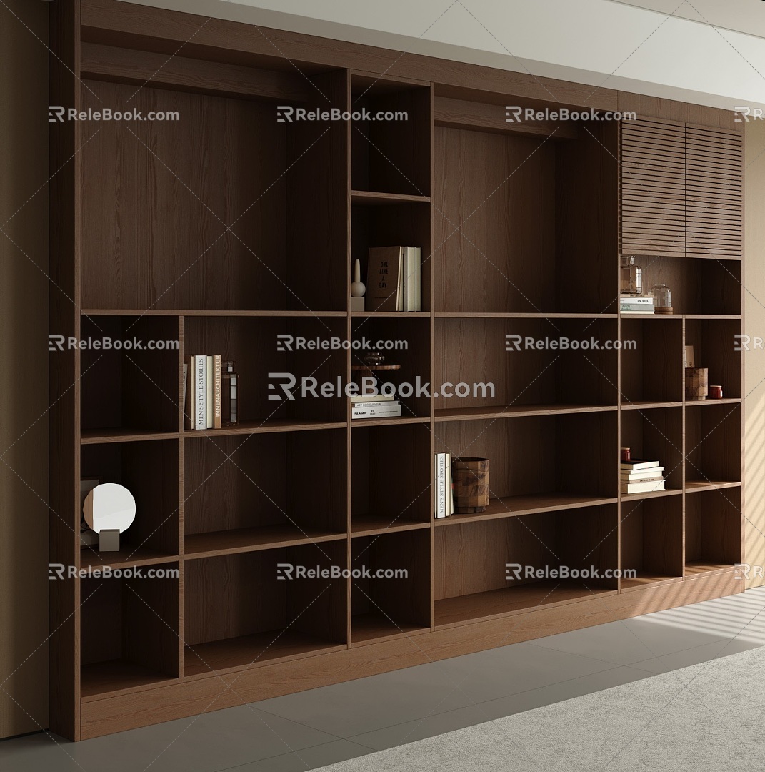 Modern Middle Style Bookcase 3d model