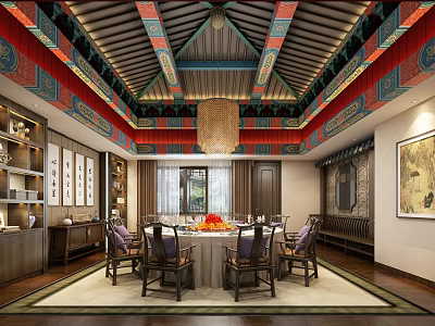 Chinese Room Restaurant 3d model
