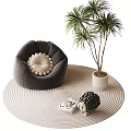 Modern Lazy Sofa Bean Bag Sofa 3d model
