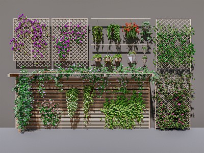 Modern Climbing Plants Climbing Vines Plants Courtyard Climbing Vines Green Wall Hanging Vines 3d model