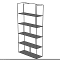 Modern Metal Frame Storage Shelf With Multi Tiered Open Design For Home Decor
