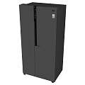 Sleek Black Double Door Refrigerator Modern Kitchen Appliance For Home