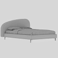 Modern Simple Double Bed 3d model