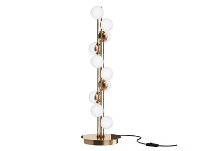 Modern Brass Floor Lamp With Multiple Spherical Globe Lights For Living Room Home Decor 3d model