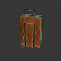 Brown Leather Suitcase With Black Handle And Rolling Wheels For Daily Use