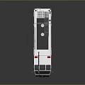 White Modern Fire Truck With Roof Ladder And Red Warning Lights