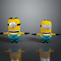 Minions Yellow Animated Characters With Blue Overalls Goggles And Outstretched Arms