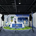 Public Office Space With Football Themed Backdrop Photography Setup Green Grass And Lighting Equipment