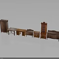 Classic Wooden Furniture Collection With Cabinet Table Drawer And Bookshelf Pieces