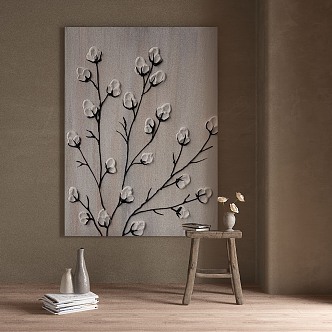 Quiet Plant Painting Decorative Painting 3d model