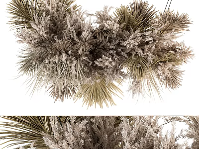 Vase Floral Arrangement with Dried Branches and Natural Tones for Home Decor 3d model
