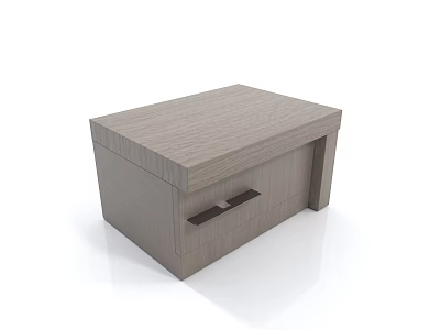 Modern Sleek Nightstand With Wooden Surface And Single Drawer Design 3d model