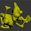 Modern Double Brother Farmer 3d model