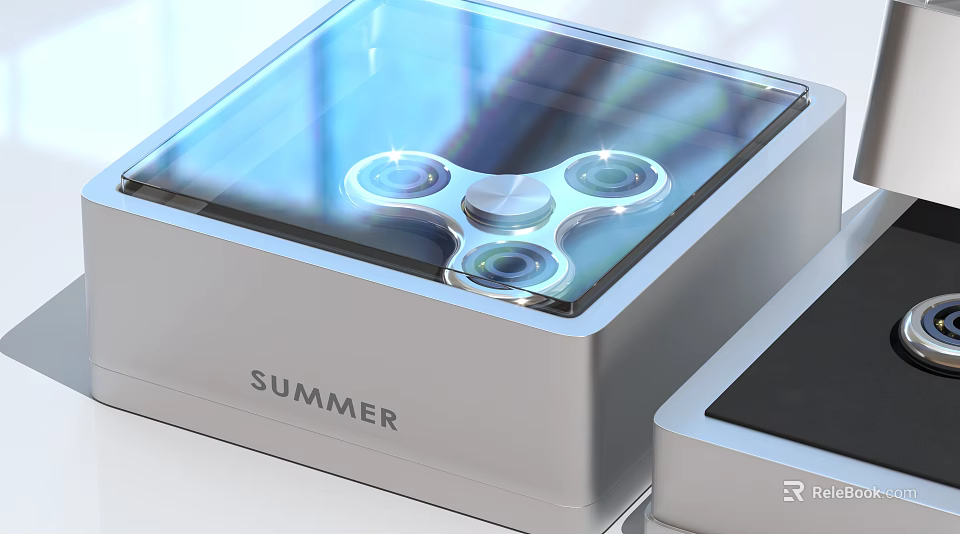Modern Summer Smart Device With Square Body Transparent Cover And Circular Components 3d model