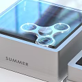 Modern Summer Smart Device With Square Body Transparent Cover And Circular Components 3d model