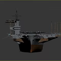 Military Aircraft Carrier Warship Featuring Large Flight Deck And Naval Vessel Design