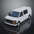 White Cargo Van With Clean Exterior Design On Dark Reflective Surface 3d model