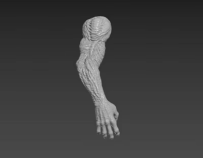 Fantasy Creature Arm 3D Model With Detailed Muscular Texture And Scaled Design 3d model