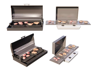 Modern Electric Grills Kitchen Appliances With Various Styles For Cooking Meat 3d model