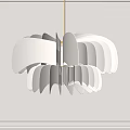 Modern White Petal Shaped Chandelier Design With Soft Lighting For Elegant Room Interior