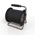Black Cable Reel With Metal Stand And Portable Handle For Industrial Use