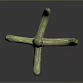 Green Branched Cactus Plant with Textured Stem and Natural Shape