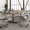 Modern Conference Table and Chair Conference Table and Chair Combination 3d model