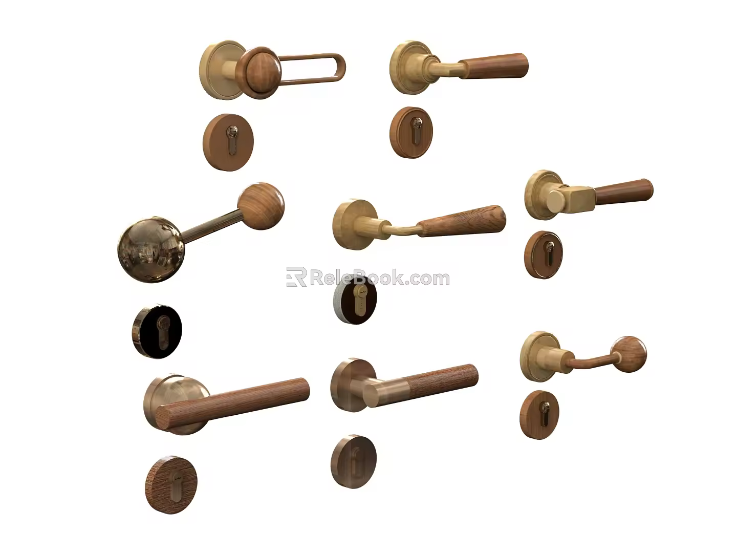 Modern Door Handle Creative Design Door Handle Round Door Handle 3d model