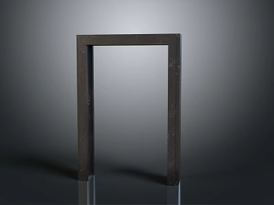 Dark Modern Frame With Sturdy Structure On Gray Reflective Background 3d model