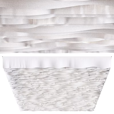 Modern White Ceiling Design With Layered Wave Patterns And Textured Finish 3d model