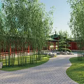 Traditional Ancient Chinese Architecture With Red Buildings Green Roofs And Ornate Gate