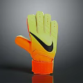 Nike Goalkeeper Gloves In Yellow And Orange With Black Swoosh Design