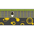 Organized Parking Lot Layout With Multiple Spaces Green Areas And White Car