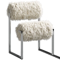 modern leisure chair armchair metal fur duepiu duepi 3d model