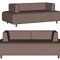 Modern Light Brown Leather Multi Person Sofa With Metal Legs Design 3d model
