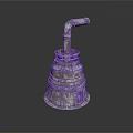 Metallic Industrial Equipment With Curved Pipe Tower Like Structure And Textured Surface