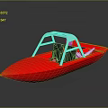 Red Speedboat With White Frame Modern Sporty Design Open Cockpit And Sleek Hull