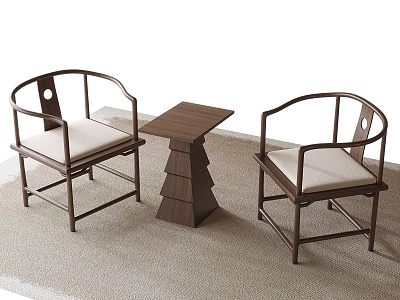 Chinese Negotiation Table and Chair Casual Table and Chair Single Chair 3d model