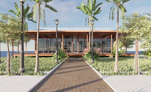 Modern Single-family Villa Homestay Hotel Ecological Villa Country Self-built Villa Facade Villa Garden Chalet 3d model