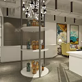 Beauty Hair Salon Interior Design With Reception Desk Sofa And Decorative Shelves