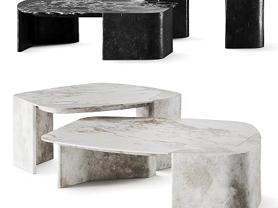 Modern Marble Coffee Table With Unique Shape And Sleek Contemporary Design 3d model