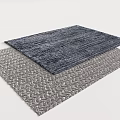 Two Square Rugs with Dark Blue and Gray Woven Textured Patterns 3d model