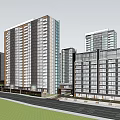 Modern Urban Residential Complex With High Rise Buildings Green Spaces And Water Features